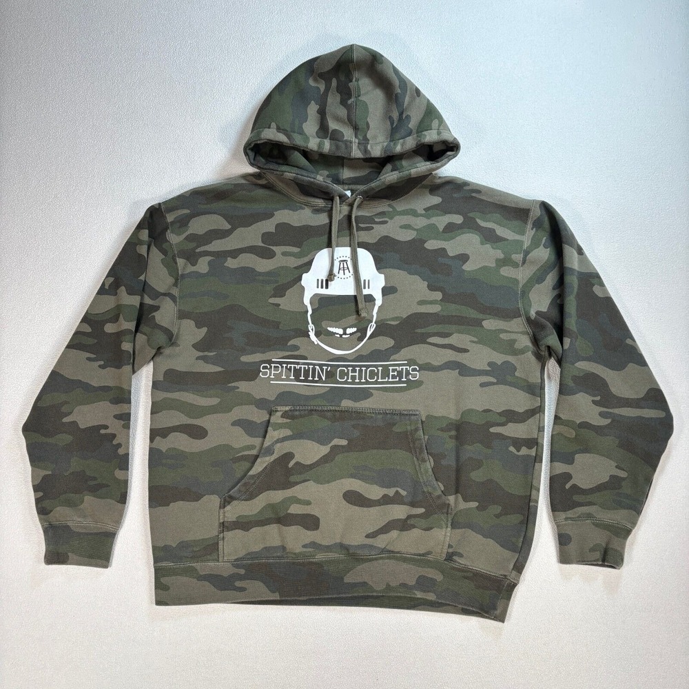 Independent Spittin' Chiclets Hoodie Men L-XL* Green Camo Trading Company Hockey